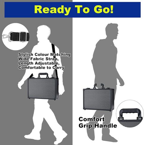 صندوق تخزين بطاقات محمول قابل للقفل مع قفل مفتاح مع مقبض وحزام الكتف لعملية التحميل والبطاقة المتدرجة وجمع الرياضة والتخزين والتداول in Kuwait