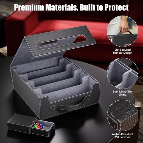 Trading Card Storage Box – 3500+ Magnetic MTG Deck Box with Handle,Commander & Toploader Display, Dice Box,4 Dividers & 30 Color Labels – Fits for TCG,MTG,Yu-Gi-Oh and Sport cards in Saudi Arabia