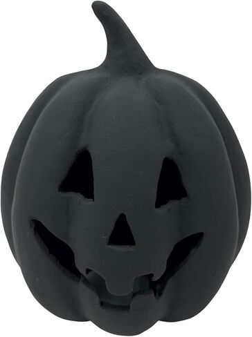 8 "H Black Paper Mache Dumbkin Tabletop Decoration-Rustic Fall & Halloween Centerse ، Craft Rightweight DIY ، ديكور الخريف الصديق للبيئة in Saudi Arabia