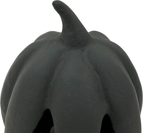 8 "H Black Paper Mache Dumbkin Tabletop Decoration-Rustic Fall & Halloween Centerse ، Craft Rightweight DIY ، ديكور الخريف الصديق للبيئة in Saudi Arabia