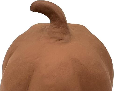 12" H Halloween Brown Paper Mache Pumpkin Decoration – Lightweight Tabletop Jack-O'-Lantern for Fall, DIY Crafts, Eco-Friendly Autumn Decor in Saudi Arabia