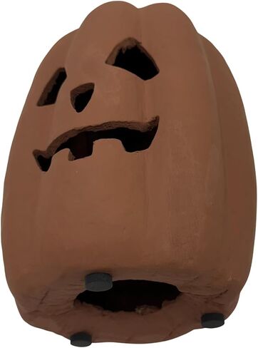 12" H Halloween Brown Paper Mache Pumpkin Decoration – Lightweight Tabletop Jack-O'-Lantern for Fall, DIY Crafts, Eco-Friendly Autumn Decor in Saudi Arabia