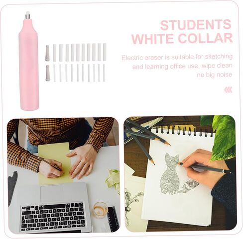 Electric Eraser Portable Pencil Eraser for Sketching and Art Battery Operated Rechargeable for School Students Easy to Use Practical in Pink in Saudi Arabia