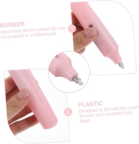 Electric Eraser Portable Pencil Eraser for Sketching and Art Battery Operated Rechargeable for School Students Easy to Use Practical in Pink in Saudi Arabia