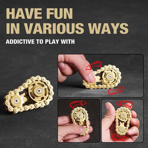 سلسلة الدراجات المعدنية EDC Toy Toy ، يد واحدة من يد دببة ضرس غزل ، Office Office Home Classroom Most Meeting Ageity Traft Rights for البالغين الأطفال المراهقين مع ADHD إضافة التوحد. (أسود) in Kuwait