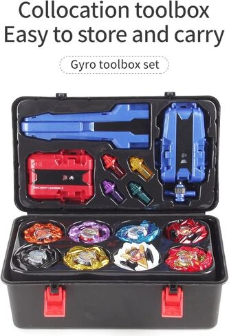 مجموعة القتال العليا ، X Burst Gyro Toys 12 Tops Tops 3 Launchers Combat BX Watling Game مع هدية مربع تخزين محمولة للأطفال الأولاد 0671 in Saudi Arabia