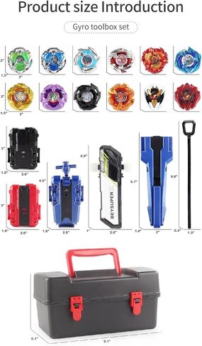 مجموعة القتال العليا ، X Burst Gyro Toys 12 Tops Tops 3 Launchers Combat BX Watling Game مع هدية مربع تخزين محمولة للأطفال الأولاد 0671 in Saudi Arabia
