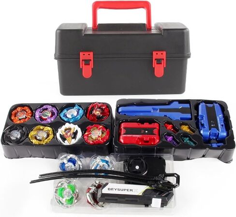 مجموعة القتال العليا ، X Burst Gyro Toys 12 Tops Tops 3 Launchers Combat BX Watling Game مع هدية مربع تخزين محمولة للأطفال الأولاد 0671 in Saudi Arabia