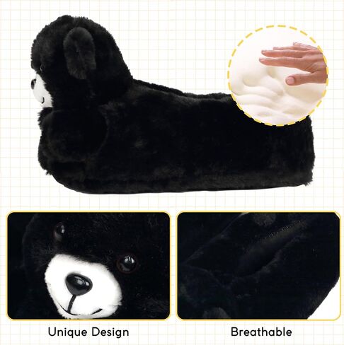 Aopuro Cute Women Penguin Animal Slippers Fluffy Warm Plush House Shoes Novelty Soft Slippers Cartoon Gifts for Birthday Christmas in Saudi Arabia