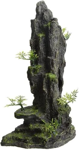 Mairuker Large and Tall Aquarium Mountain View Decoration Fish Tank Rock Thematic Ornaments Tree House Cave Fish Tank Decorations for Betta Cichlid Caves Aquarium Decor in Kuwait