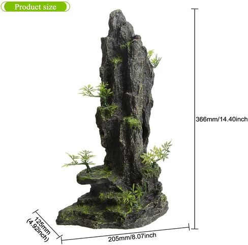 Mairuker Large and Tall Aquarium Mountain View Decoration Fish Tank Rock Thematic Ornaments Tree House Cave Fish Tank Decorations for Betta Cichlid Caves Aquarium Decor in Kuwait