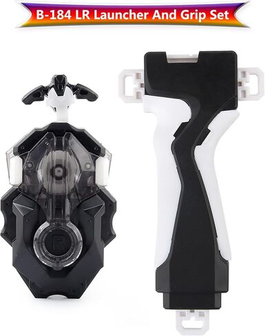 Bey Battling Tops Burst B-184 Launcher and Grip, Custom Bey Launcher LR Left Right Spin DB Layer System Compatible with All Bey Burst Series (Black) in Kuwait