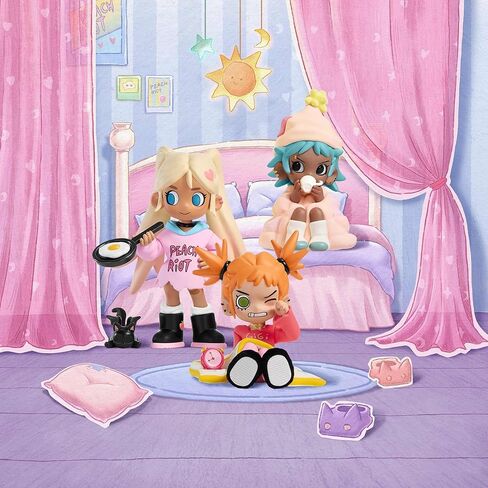 POP MART Lil Peach Riot Sleepover Series Blind Box Figures, Random Design Action Figures Collectible Toys Home Decorations, Holiday Birthday Gifts for Girls and Boys, Single Box in Saudi Arabia