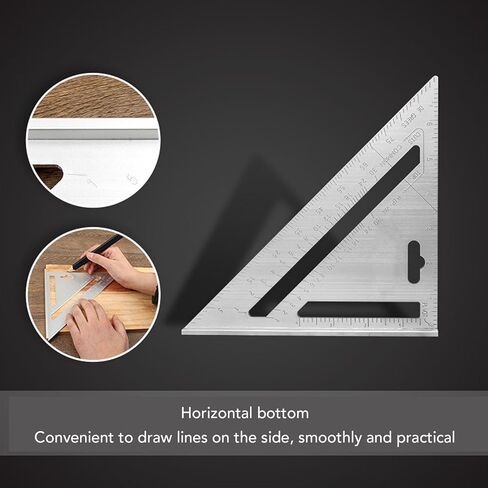 Triangle Ruler Aluminum Alloy Matte Finish for Woodworking Projects (UK Standard) in Saudi Arabia