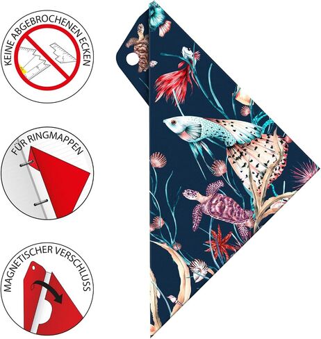 AR18002B Set Square AR1552 with Matching Geocover Protective Cover Marine Life (Triangle Hypotenuse 16 cm, Ink Nubs and Facets, Cover with Holes for Filing) Multi-Coloured and Transparent in Saudi Arabia