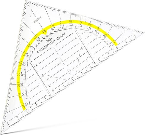 AR18002B Set Square AR1552 with Matching Geocover Protective Cover Marine Life (Triangle Hypotenuse 16 cm, Ink Nubs and Facets, Cover with Holes for Filing) Multi-Coloured and Transparent in Saudi Arabia