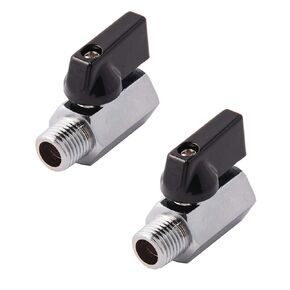 1/8" Brass Mini Ball Valve NPT Female x Male Shut-Off Valve (Pack of 2)