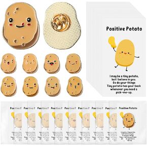 27 Sets Positive Potato Pins Employee Coworker Appreciation Gifts Bulk Thank You Gifts Team Recognition Gifts Positive Potato Pins with Funny Affirmation Cards