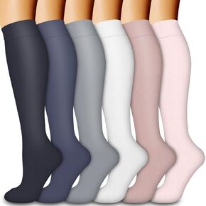 Compression Socks for Women & Men 6 Pairs - Best Support for Nurses,Running,Hiking,Recovery & Flight Socks
