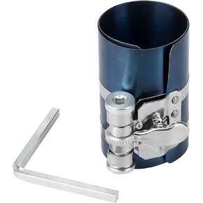 3" Piston Ring Compressor, Adjustable Ratchet Piston Installer Tool Removal Tool Installation Compressing Capacity 2"to 6.9",Blue
