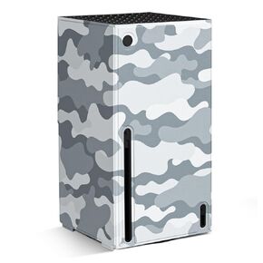 Magnetic Wrap for Xbox Series X Console, Protective Wraps Cover for Xbox Series X Accessories, Premium PU Leather & Soft Inner Lining, Grey Camo
