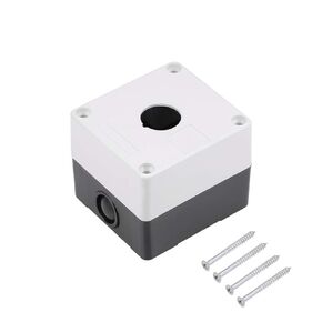 uxcell Push Button Switch Control Station Box 22mm 1 Button Holes White and Black