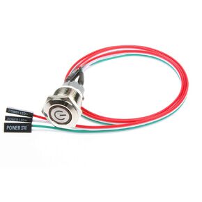 12mm Chassis Switch Metal Button Switch with 22inchs Extension Cable Red Yellow Blue Green Switch Symbol Suitable for Computer DIY Switch (12mm, Red Symbol)