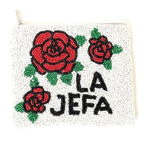 La Jefa Beaded Coin Purse, La Jefa Coin Purse, Mother's Day Gift, Coin Pouch, Small Wallets for Her, Beaded Purse