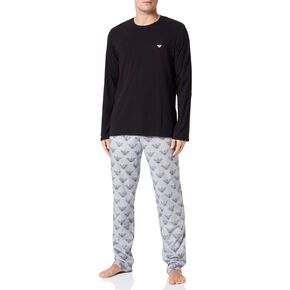 Emporio Armani Men's Pattern Mix Pyjama Long Sleeve Pants Pajama Set