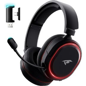 Wireless Gaming Headset, 7.1 Surround Sound, 2.4GHz USB Gaming Headphones with Bluetooth 5.3, 100H Battery, ENC Noise Canceling Mic, 3.5mm Wired, RGB Light, Wireless Headset for PC PS5 PS4 Mac Switch