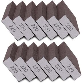 12Pcs Sanding Sponge 220 Grit Fine Sanding Blocks for Drywall Metal Wood Washable and Reusable
