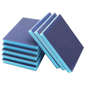 Uilluet 8PCS 60-220Grit Sanding Sponges Sanding Block set Wet Dry, Coarse/Medium/Fine Assortment 60 100 120 220 Grit, Reusable and Washable Sanding Blocks for Wood, Rust Removal, Plastic, Drywall