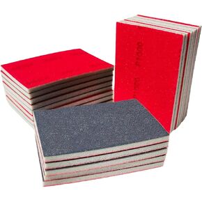 20 PCS 3 x 4 Inch 600 Grit Sanding Sponge - Ultra Fine Hook-and-Loop Backing Sanding Sponges Pads - Soft Foam Sand Block Wet Dry Sandpaper for Model Plastic Toy Drywall Metal Wood Furniture Polishing