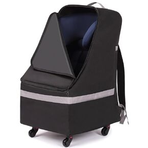 Car Seat Travel Bag for Airplane, Large Durable Car Seat Travel Bag with Wheels, Thick Padding, Heavy Duty Backpack with Shoulder Strap, Water Dirt Tear Resistant Infant Car Seat Carrier in Kuwait