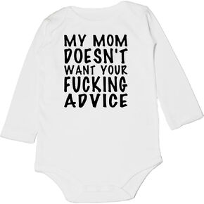 بدلة قطعة واحدة مضحكة لحديثي الولادة من Last Night Is A Blur Onesie I Love My Mamaw إعلان أم الطفل لا تريد نصيحتك (12-18 شهرًا، الأم لا تريد مستشارك - بدلة قصيرة الأكمام)