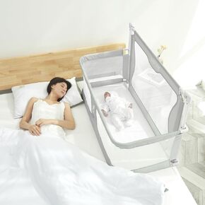 Baby Bedside Crib,Co Sleeper for Baby in Bed, Bed Bassinet for Baby in Bed, Bedside Bassinet co Sleeper for Safe Co-Sleeping, Infant/Baby Boy/Baby Girl/Baby Bassinet in Bed (Grey)