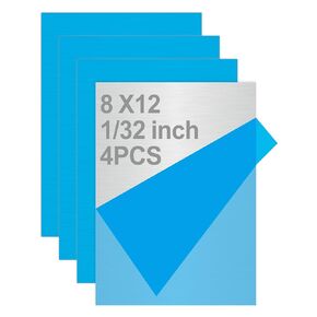 4PCS Stainless Steel Metal 8" x 12" x 1/32" Inch Metal Plates for Magnetic Mount Board Wall 20GA(0.80MM) 430 Stainless Steel Shim Stock Plates Metal Sheets for Crafting, Kitchen, Office
