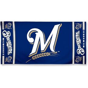 WinCraft MLB Milwaukee Brewers MLB Milwaukee Brewers Fiber Beach Towel 9lb 30" x 60", Multi Color, na