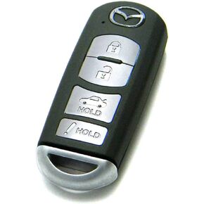 OEM 4-Button Smart Key Fob Remote Compatible with 2014-2018 Mazda 3 & 6 (FCC ID: WAZSKE13D01, P/N: GJY9-67-5DY)