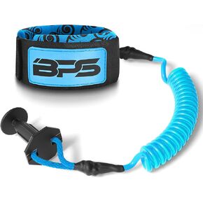 BPS New Zealand ‘Storm’ Bodyboard Leash – Premium Coil 4ft Coiled Wrist Boogie Board Leashes with Plug