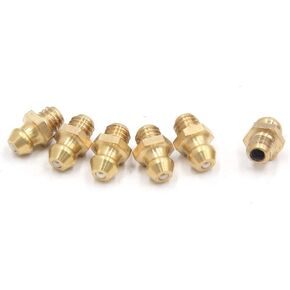 uxcell 6 Pcs Brass M6 x 1mm Thread Straight Grease Zerk Nipple Fitting for Car