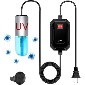 Aquarium Clean Light，13W & 11W & 9 W & 7 W & 5 W & 3 W UV Sanitizer Submersible Light,Aquarium Water Clean Green Clear Waterproof Clean Lamp for Pond,Swimming Pool,Indoor