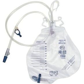 Amsure Urinary Drainage Bag, 2000mL, Anti-Reflux, Pre-Pierced Needle Free Sampling Port AS322