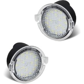 HERCOO 2PCS Side Mirror Puddle Light LED Lamp Lights Assambly Compatible with Ford F150 Ranger Edge Fusion Explorer Expedition Flex Taurus X, 6000K White