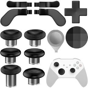 SHINHOME 13 in 1 Metal Thumbsticks for Xbox One Elite Series 2, Elite Series 2 Controller Accessories, Gaming Accessory Replacement Metal Mod 6 Swap Joysticks, Paddles, D-Pads, Tool, Without Bag