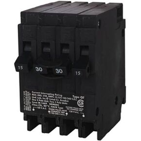 SIEMENS Q21530CT 30 Double Two 15-Amp Single Pole Circuit Breaker, Black