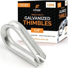 Galvanized Steel Thimbles for Wire Rope - 1/8 Inch - Marine Rigging, Sailing, Boat Anchor, Fishing, Railing, DIY, Hobby, Commercial, Industrial Applications - by Xpose Safety Pack of 120
