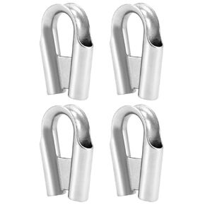 QWORK 15mm 5/8" 304 Stainless Steel Rope Wire Cable Thimble with Gusset for 5/8" or 9/16" Wire or Winch Rope, Black (Pack of 2)