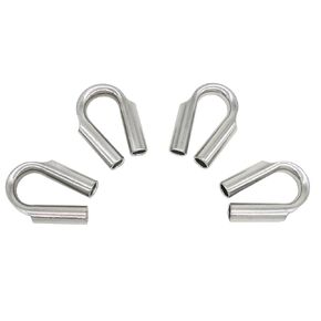 Stainless Steel Wire Rope Tube Thimble Heavy Duty Cable Thimble for Wire Rope Cable 5/16'' (8mm), Pack of 4