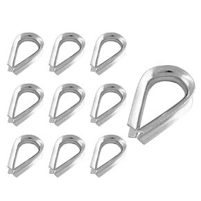 5Pcs M10 304 Stainless Steel Wire Rope Thimble Rigging for 3/8 Diameter Wire Rope Cable